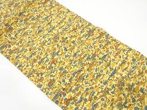 上代紬　流水に遠山・草花模様名古屋帯